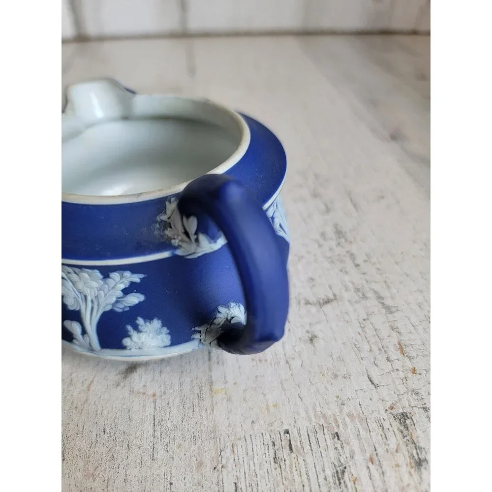 Wedgwood coffee creamer cup Jasperware blue colored Olympian Victorian vintage‎